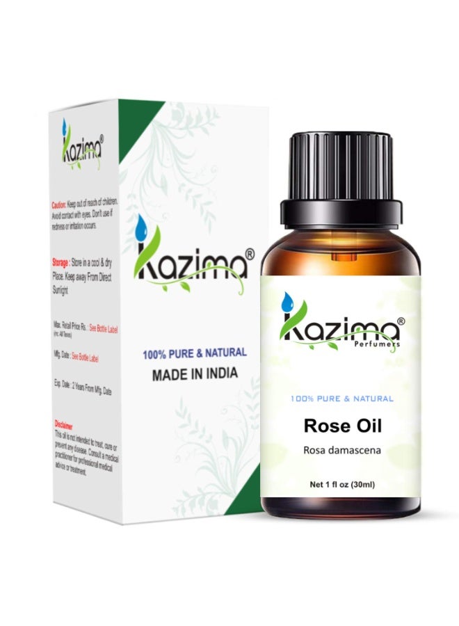 كازيما زيت الورد العطري من كازيما (KAZIMA) - طبيعي ونقي 100% وغير مخفف، للعناية بالبشرة والشعر (30 مل) - Image 1