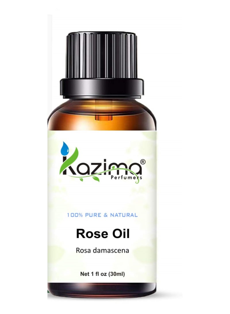 كازيما زيت الورد العطري من كازيما (KAZIMA) - طبيعي ونقي 100% وغير مخفف، للعناية بالبشرة والشعر (30 مل) - Image 2