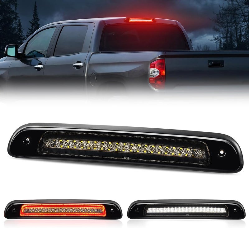 BORDAN LED Third 3rd Brake Light Plug-and-Play High Mount Stop Light Replacement for 2000 2001 2002 2003 2004 2005 2006 Toyota Tundra, Rear Cab Center Tail Cargo Lamp Smoked Lens Assembly - Image 1