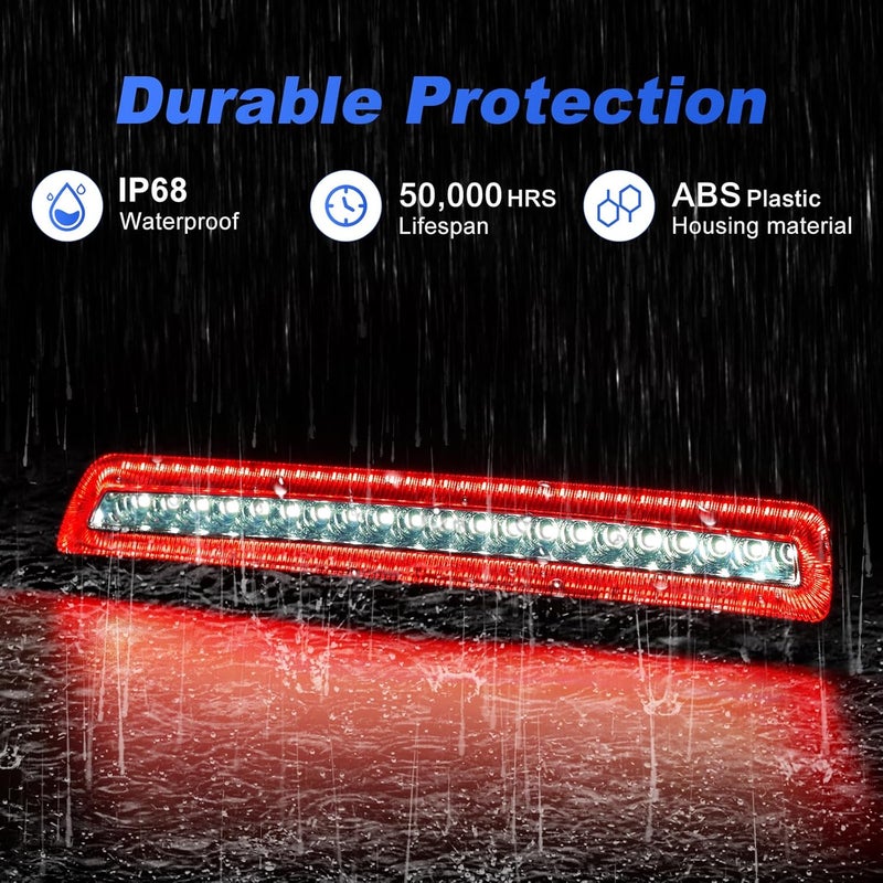 BORDAN LED Third 3rd Brake Light Plug-and-Play High Mount Stop Light Replacement for 2000 2001 2002 2003 2004 2005 2006 Toyota Tundra, Rear Cab Center Tail Cargo Lamp Smoked Lens Assembly - Image 3