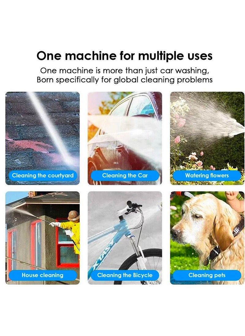 HAUS Cordless Pressure Washer Electric 30 BAR Pressure 1200 MAh Battery Self Priming Feature Includes 2 Pressure Nozzles Foam Bottle Long Water Tube , Car Washing Machine  - Image 5