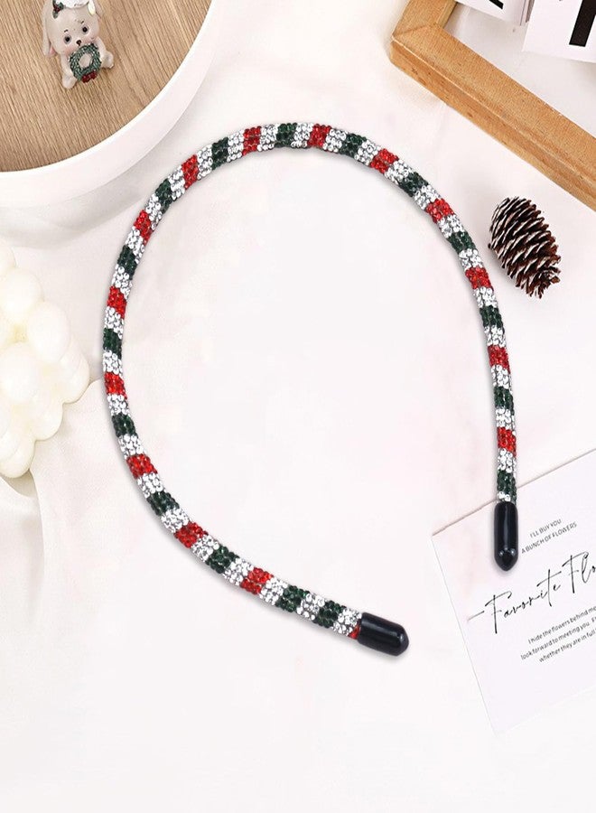 AIDVPOD Christmas Headband Glitter Hairband Colorful Rhinestone Headband - Sparkling Hair Accessory Christmas Day Party Delicate Hair Hoop - Image 3