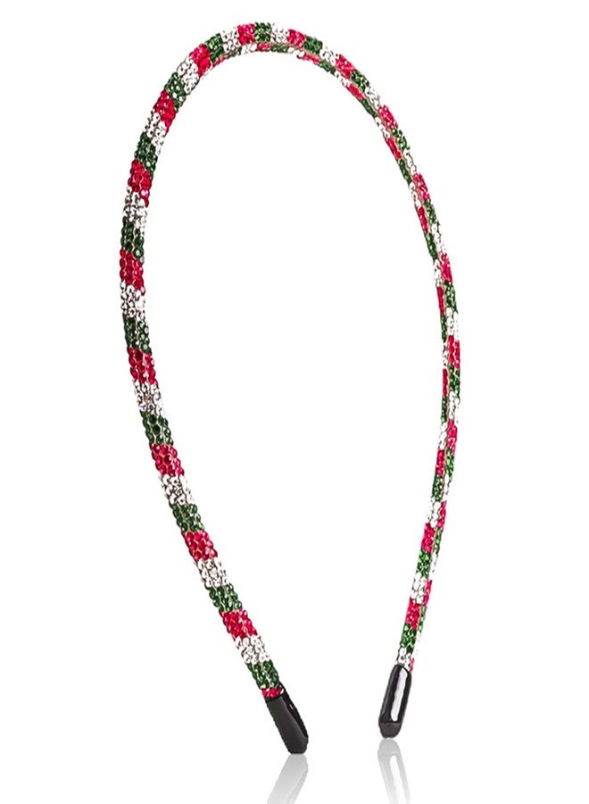 AIDVPOD Christmas Headband Glitter Hairband Colorful Rhinestone Headband - Sparkling Hair Accessory Christmas Day Party Delicate Hair Hoop - Image 1