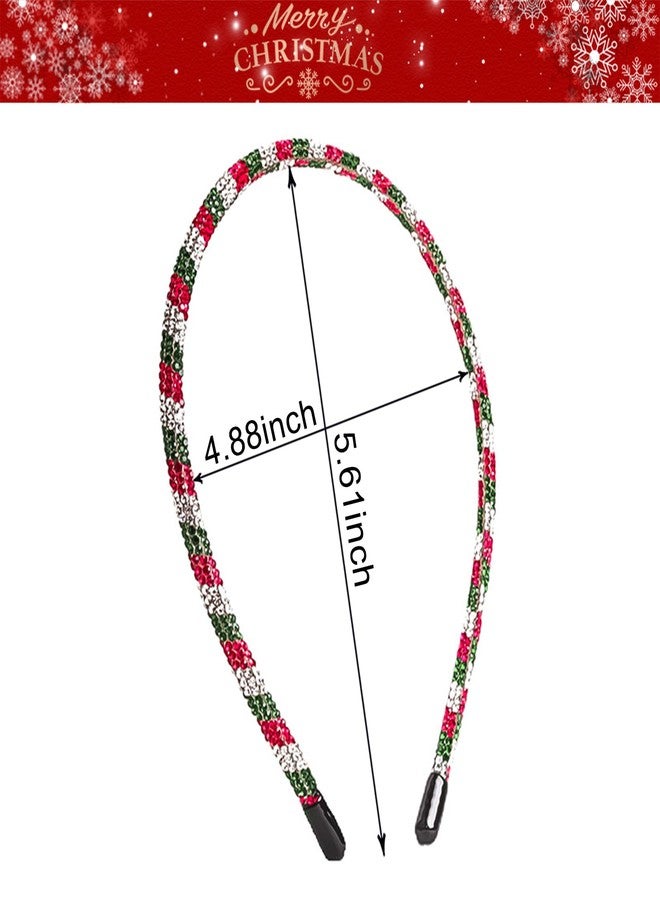 AIDVPOD Christmas Headband Glitter Hairband Colorful Rhinestone Headband - Sparkling Hair Accessory Christmas Day Party Delicate Hair Hoop - Image 5