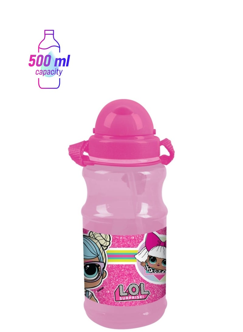 L.O.L. SURPRISE! Printed transparent Water Bottle With Strap 500ml