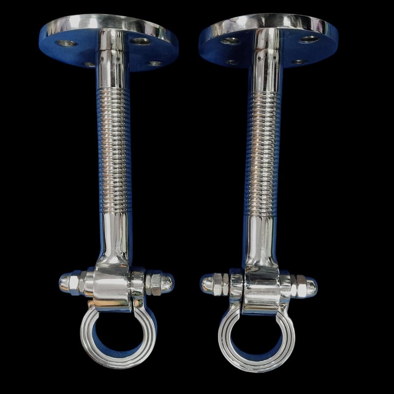 Kkriya Home Decor 10 inch HIGrade Heavy Duty Pure Stainless Steel Super Quality Life TIME WARRENTY Ceiling KADA Swing Weight Capacity of 2000KG Pack of 2PCS Strong and Sturdy  - Image 1