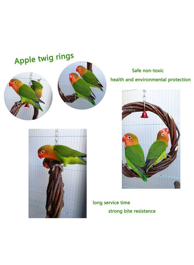 كاثسون مجثم خشبي للطيور من كاثسون، 8 قطع، مجثم طبيعي للببغاوات، أرجوحة طيور، ألعاب مضغ، عصا طحن طبيعية للمخالب، ملحقات قفص للببغاوات والكوكاتيل والبادجي والكونيور والعصافير والطيور العاشقة - Image 4