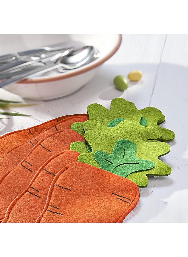 6-Pack Carrot-Shaped Utensil Pouch Set – Easter-Themed Cutlery Case for Kids and Families - Image 2