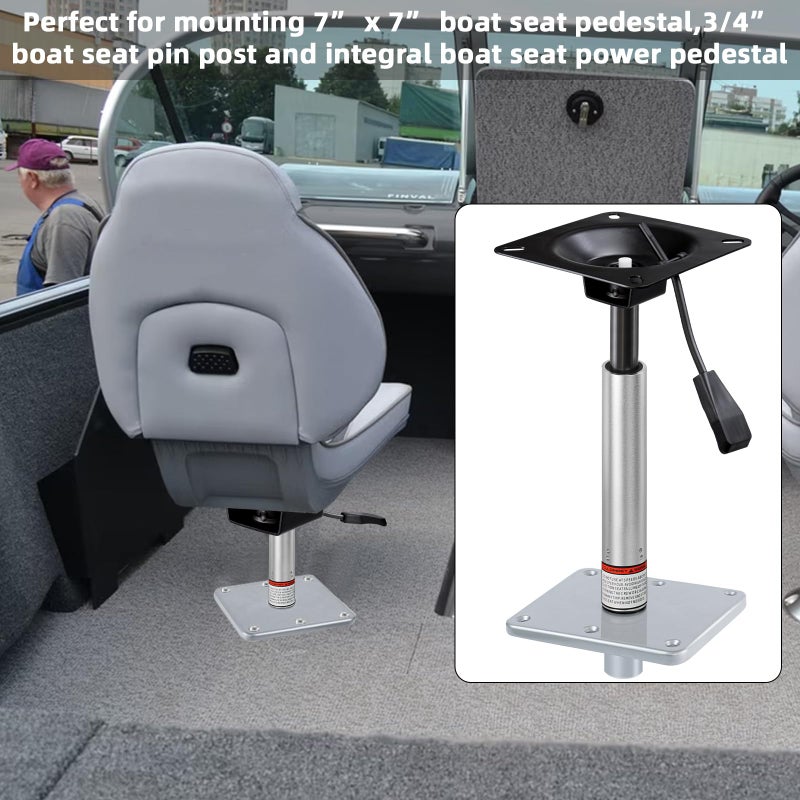 CLLOMAGY Adjustable Boat Seat Pedestal Base Mount Kit with Lock in 3/4" Boat Seat Pin Post&Marine Power Pedestal Mount Base for Marine Fishing Bass Chair,Post Adjustable Height 14 to 19 Inches/24 to 30 Inches - Image 4