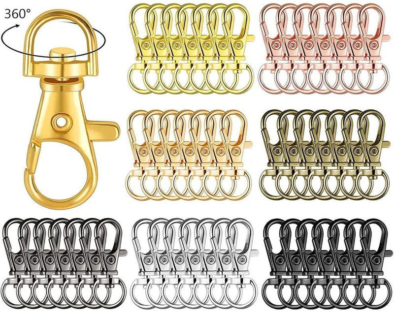 DIY Crafts 5 Pcs, Antique Silver, Stainless-Steel Swivel Clips Lobster Clasp Snap Hooks Trigger Bag Ring Keychain For D (5 Pcs, Antique Silver) - Image 2