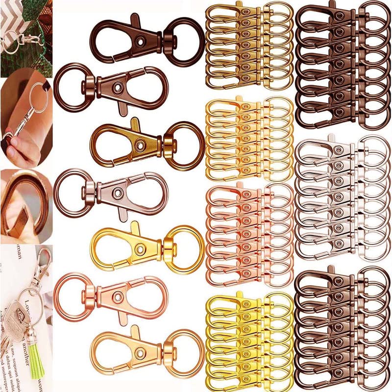 DIY Crafts 5 Pcs, Antique Silver, Stainless-Steel Swivel Clips Lobster Clasp Snap Hooks Trigger Bag Ring Keychain For D (5 Pcs, Antique Silver) - Image 1