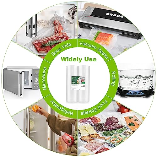 Bonsenkitchen Vacuum Sealer Bags, 8" x 50' Rolls 2 pack for Food Storage Saver, Bpa Free, Heavy Duty, Commercial Grade Textured Food Roll, Customized Size Bag for Sous Vide Cooking,VB3209 - Image 4