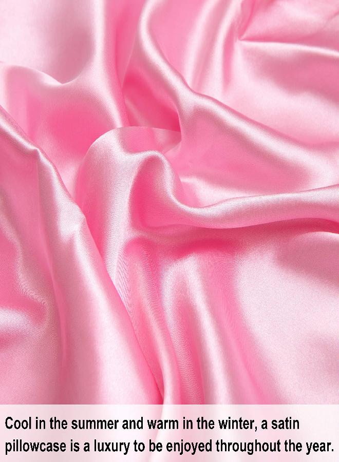 NTBAY NTBAY 2 Pack Satin Standard Pillowcases for Hair and Skin, Luxurious and Silky Pillow Cases with Envelope Closure, 20x26 Inches, Pink  - Image 3
