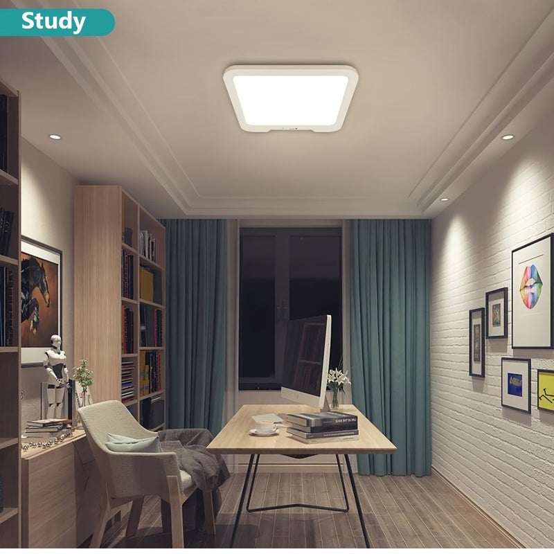 1pc Rechargeable 6000mah Led Ceiling Light With Remote Control 3 Color Modes Dimmable For Bedroom Study Living Room Kitchen - Image 3