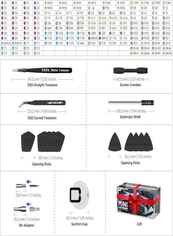 INICIO 180 in 1 Precision Screwdriver Set With 144 CR-V Bits 14 Sockets 4 S2 Bits, Professional Magnetic Tool Kit For Repair & Maintenance Electronics Smartphones iPhone MacBook Laptop Console etc - Image 4