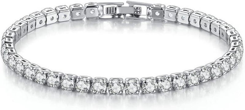 LinJie Women's 14K Gold Plated Adjustable Tennis Bracelet with 4mm Cubic Zirconia - 2 Pieces - Image 3