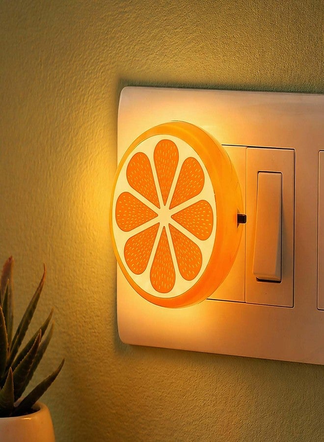 ascension LED Orange Slice Night Lamp with Switch, Plug-in Wall Night Light, Warm Soft Glow Decorative Light for Bedroom, Hallway, Kids Room Kids Birthday Party Return Gifts Item (Random Color) - Image 1
