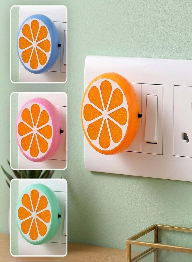 ascension LED Orange Slice Night Lamp with Switch, Plug-in Wall Night Light, Warm Soft Glow Decorative Light for Bedroom, Hallway, Kids Room Kids Birthday Party Return Gifts Item (Random Color) - Image 2