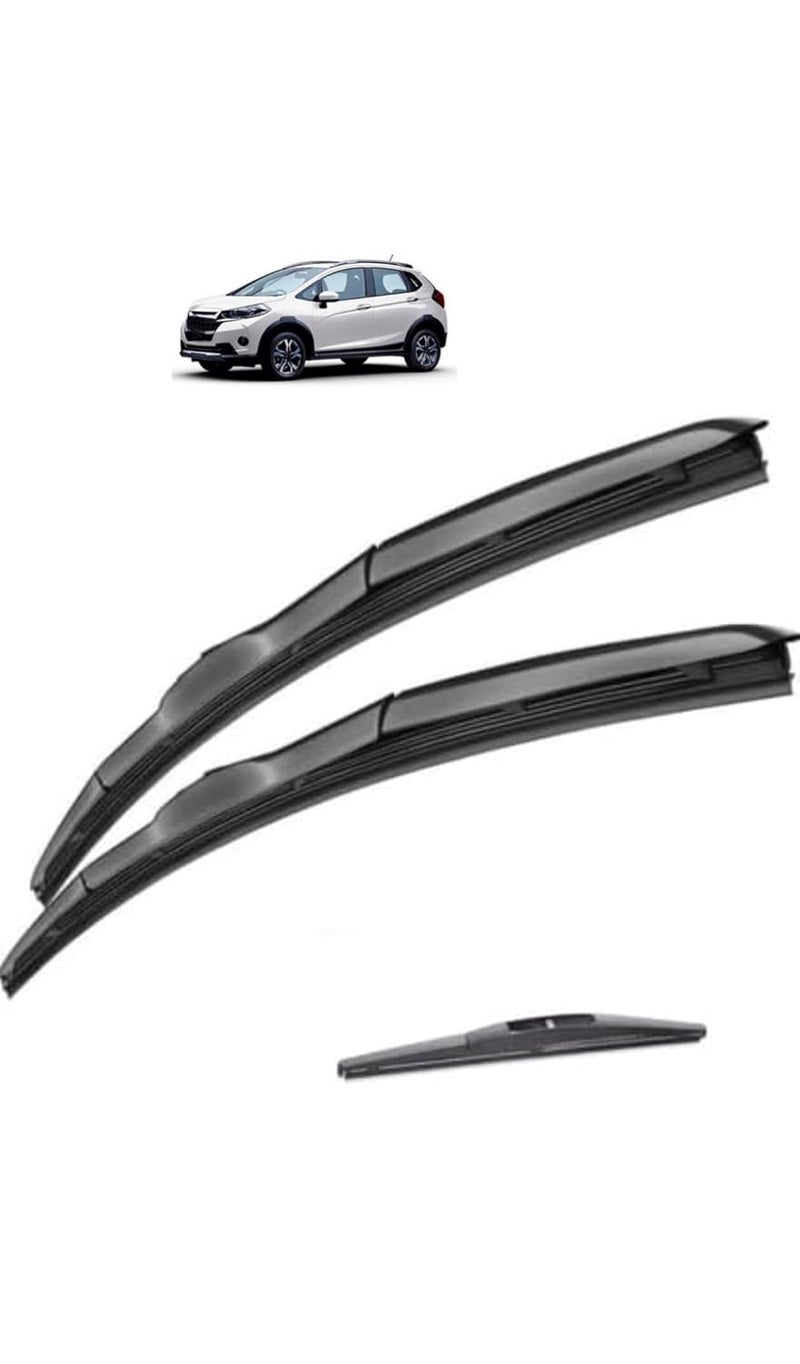 RYU7® Hybrid Wiper Blades Front With Rear Wiper Blade Set Compatible with Honda WRV 26"+14"+14" (Set of 3)
