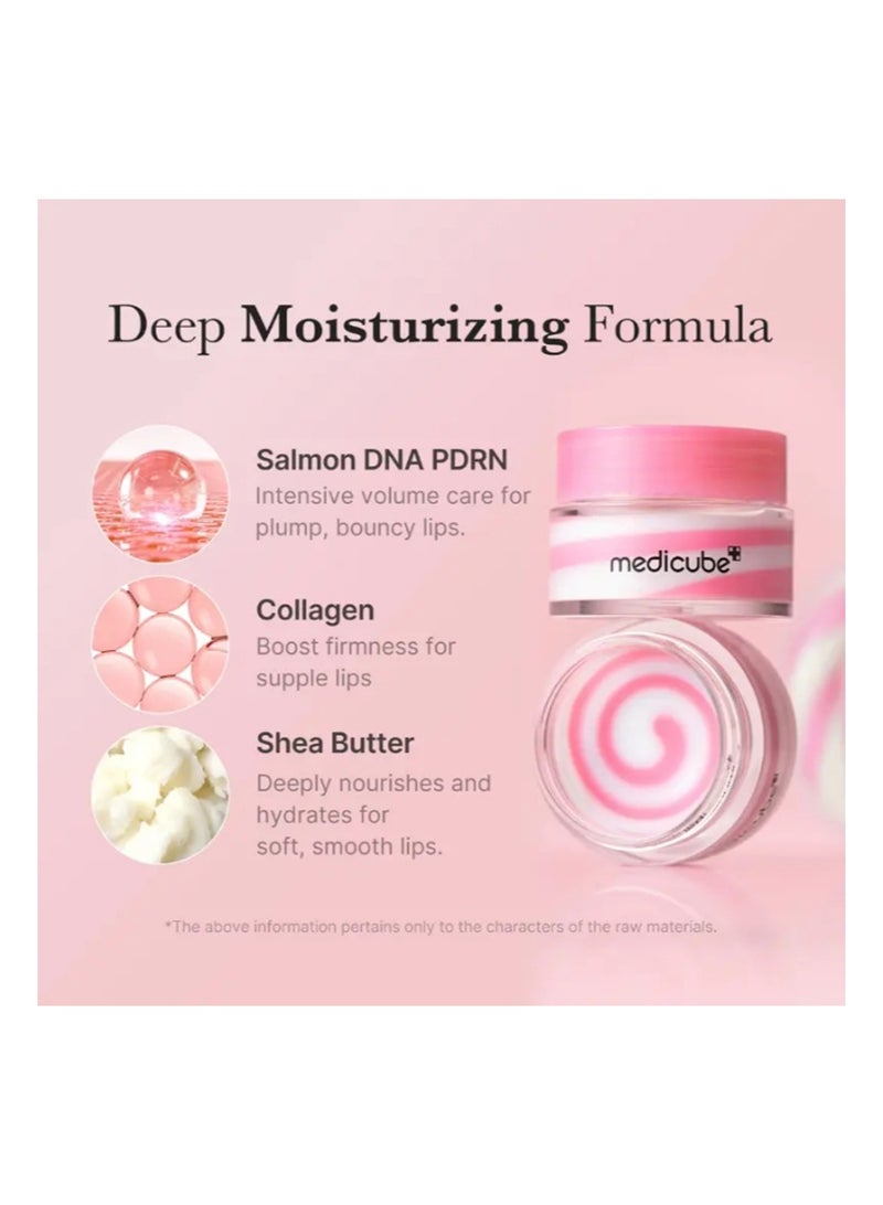 ميديكيوب قناع الشفاه النومي Medicube PDRN Glow Balm Salmon PDRN، الكولاجين، زبدة الشيا لشفاه أكثر نعومة، ترطيب يدوم طويلاً، عناية ليلية ويومية بالشفاه، 10 جرام - Image 4
