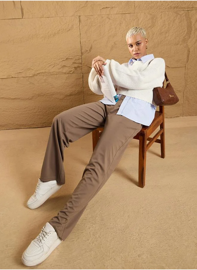 SASSAFRAS Waist Belt Comfort Fit Korean Pants by Styli