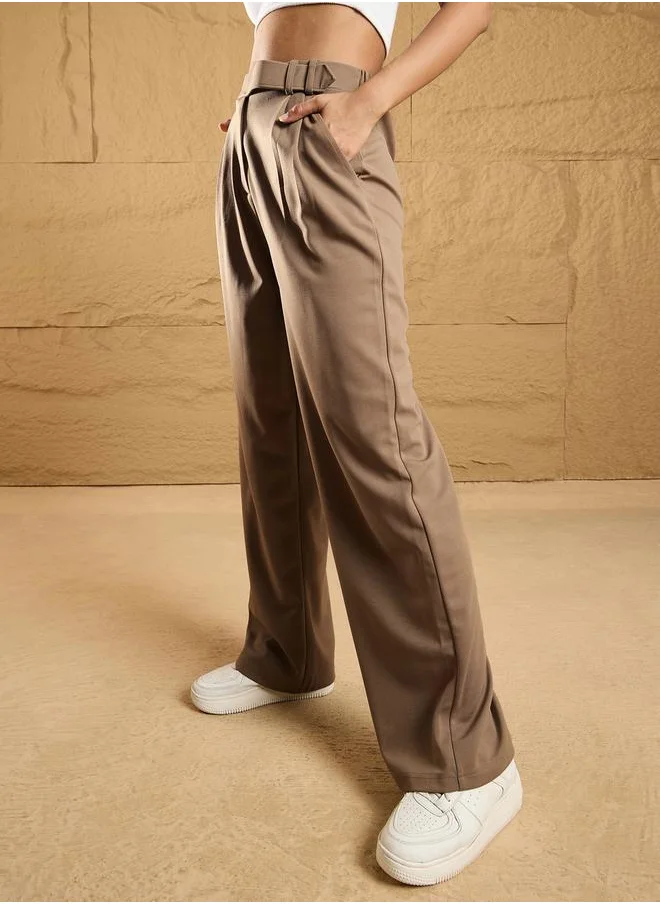 SASSAFRAS Waist Belt Comfort Fit Korean Pants by Styli