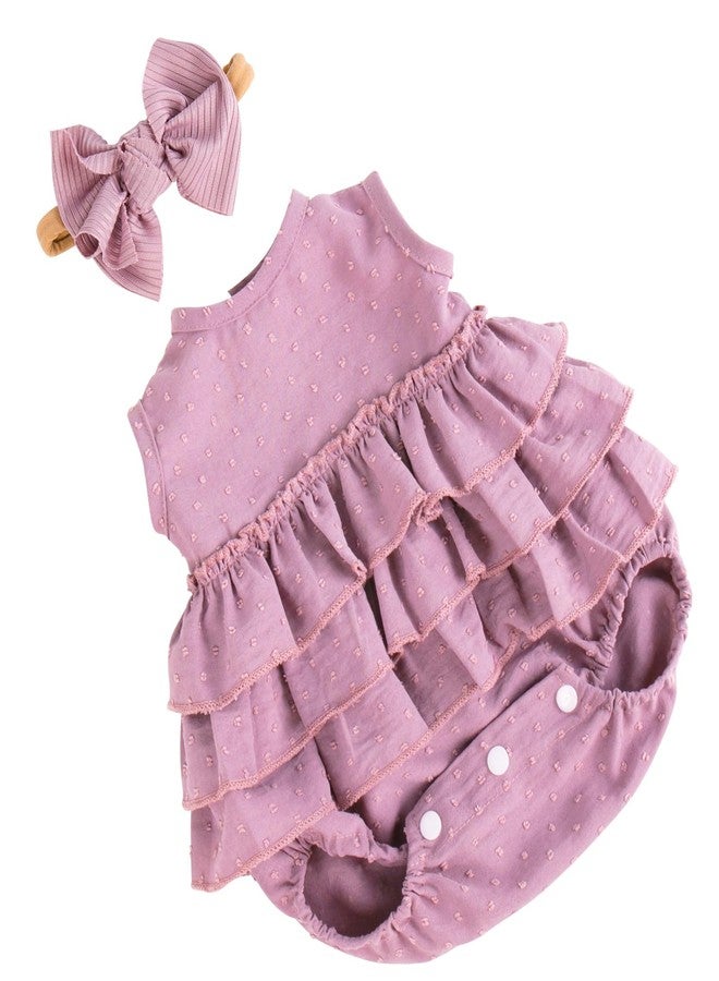 Aori Lifelike Baby Dolls Clothes 20 Inch Purple Dress Clothing Set for 17-20 in Realistic Newborn Doll Girls - Image 1
