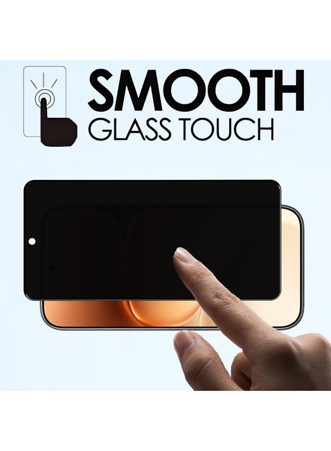 Yunpy [2+1 Packs] for Honor 600 Pro Privacy Tempered Glass Screen Protector with Camera Lens Film, Including 2 Pack Front Glass and 1 Pack Camera Lens Film, 9H Hardness HD Clear Anti-Scratch Anti-Fingerprint Bubble-Free Case Friendly Screen Protector - Image 4