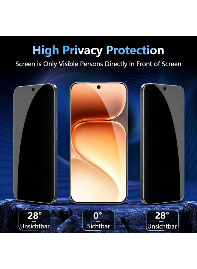 Yunpy [2+1 Packs] for Honor 600 Pro Privacy Tempered Glass Screen Protector with Camera Lens Film, Including 2 Pack Front Glass and 1 Pack Camera Lens Film, 9H Hardness HD Clear Anti-Scratch Anti-Fingerprint Bubble-Free Case Friendly Screen Protector - Image 5