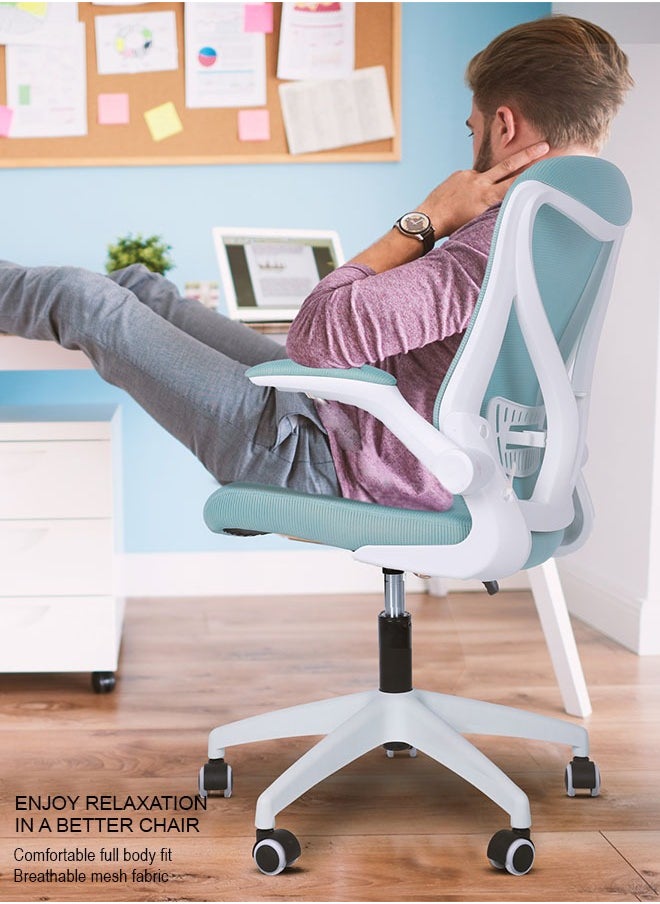 DROGO - DROGO premium Ergonomic Office Chair for Work from Home, High Back Computer Chair with Mesh, Flip-up Armrest, Recline, Adjustable Seat & Lumbar Support Mesh Chair for Office - Image 1
