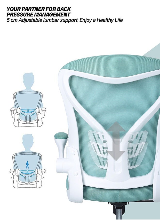 DROGO - DROGO premium Ergonomic Office Chair for Work from Home, High Back Computer Chair with Mesh, Flip-up Armrest, Recline, Adjustable Seat & Lumbar Support Mesh Chair for Office - Image 1
