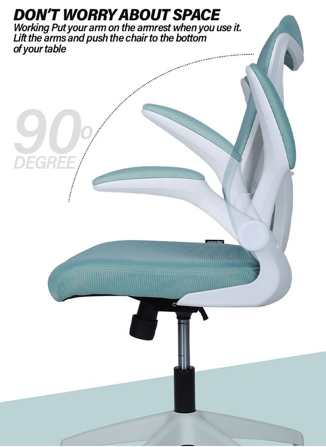 DROGO - DROGO premium Ergonomic Office Chair for Work from Home, High Back Computer Chair with Mesh, Flip-up Armrest, Recline, Adjustable Seat & Lumbar Support Mesh Chair for Office - Image 1