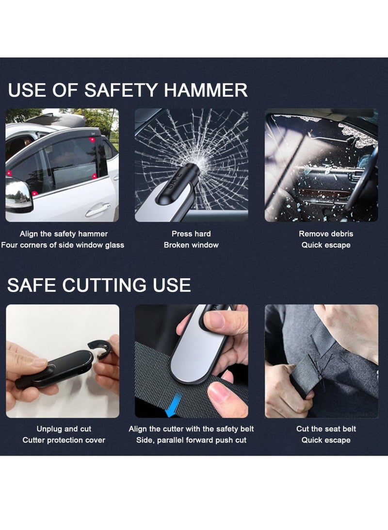 SOLARAE أداة الهروب الطارئة للسيارة: مطرقة أمان مع كاسر زجاج وقاطع حزام الأمان للإنقاذ السريع في البر والبحر. - Image 5