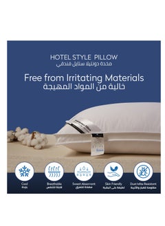 Donetella Hotel Style Bed Pillows 2-Pcs(2200Gm Each) Soft Breathable Cotton Cover Top With Luxury Down Alternative Filling Pillow,White  - Image 3