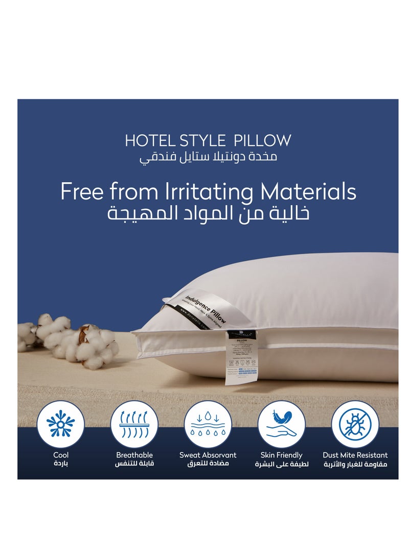 Donetella Hotel Style Bed Pillows 2-Pcs(2200Gm Each) Soft Breathable Cotton Cover Top With Luxury Down Alternative Filling Pillow,White - Image 3