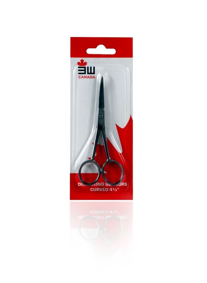 3W Healthcare Dissecting Scissors Curved Shiny 4 1/2 Inches 