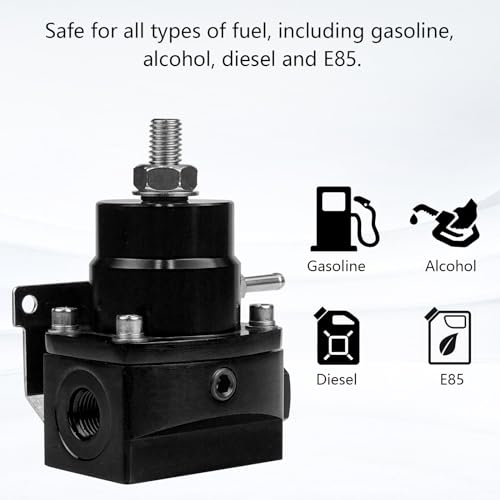 Dexepe Fuel Pressure Regulator AN8 Feed & AN6 Return Line 0-160 PSI Fuel Pressure Gauge Set Black - Image 5