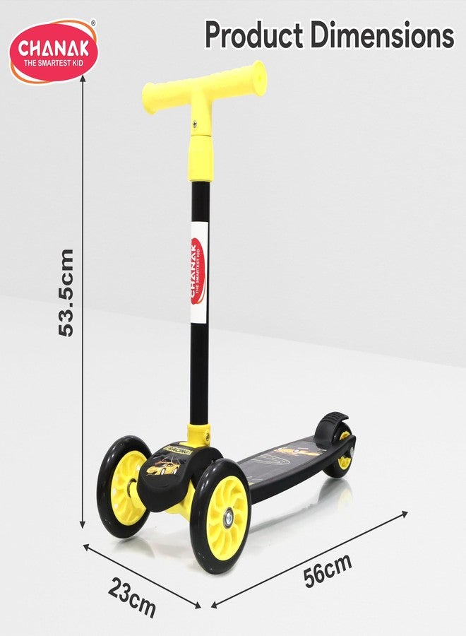 Chanak Go Thunder Kick Scooter for Kids 3 Wheel Foldable Scooter with Rear Break 4 Height Adjustable with Lock for Boy & Girl 5+ Age Kids (Black) - Image 3