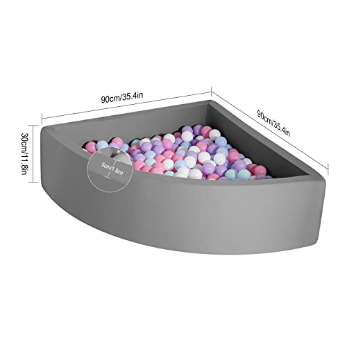 TRENDBOX Ball Pit Kids Ball Pit Memory Foam Ball Pit FanShape Ball Pits for Toddlers Kids Ball Pit Balls NOT Included Dark Gray - Image 5