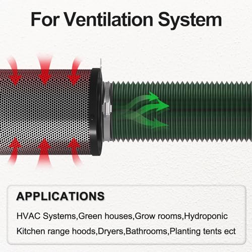 HYDROWE Dryer Vent Hose Flexible 4 Inch 8 Feet PVC Aluminum Foil Ducting Insulated Dryer Vent Hose for HVAC Ventilation with 2 Clamps (4in 8ft) - Image 4