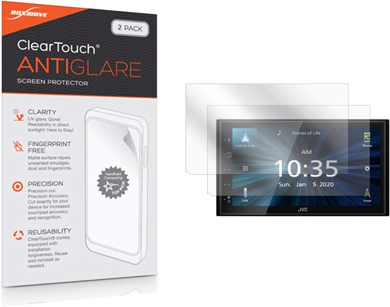 BoxWave Screen Protector Compatible with JVC KW-M560BT - ClearTouch Anti-Glare (2-Pack), Anti-Fingerprint Matte Film Skin for JVC KW-M560BT, JVC KW-M560BT, KW-M56BT, KW-M150BT - Image 1