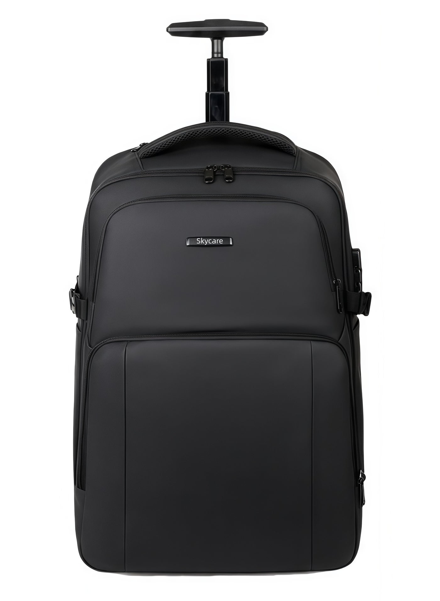Skycare Premium Rolling Backpack for Travel - 15.6 Inch Laptop Trolley Bag with Wheels - Waterproof Oxford Carry-On Luggage with 180° Open Design for Business Men & Women