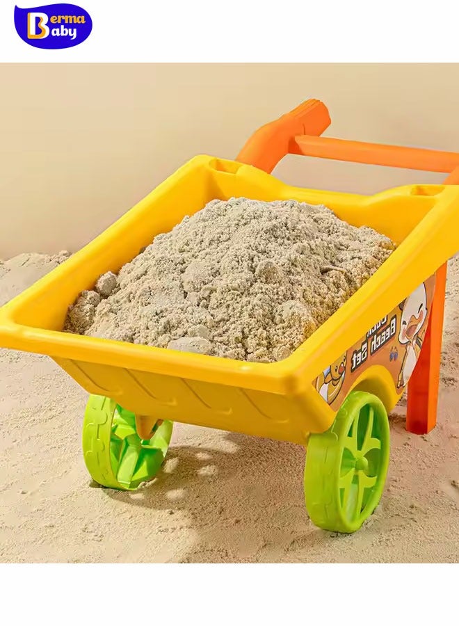 Berma Baby 7PCS Beach Sand Toys Set - Dump Truck Car Toy with Sand Molds for Toddlers Outdoor Play, Collapsible Foldable Buckets Mesh Bag Shovels Castle Animal Mold Sets, Kids Ages Sandbox Toys - Image 4