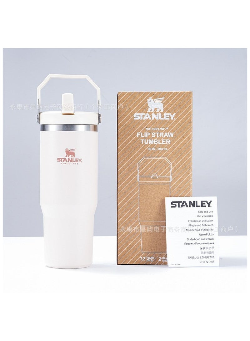 Stanley Stainless steel vacuum insulated cup with lid and straw for water, iced tea or coffee, smoothies, etc 30 oz