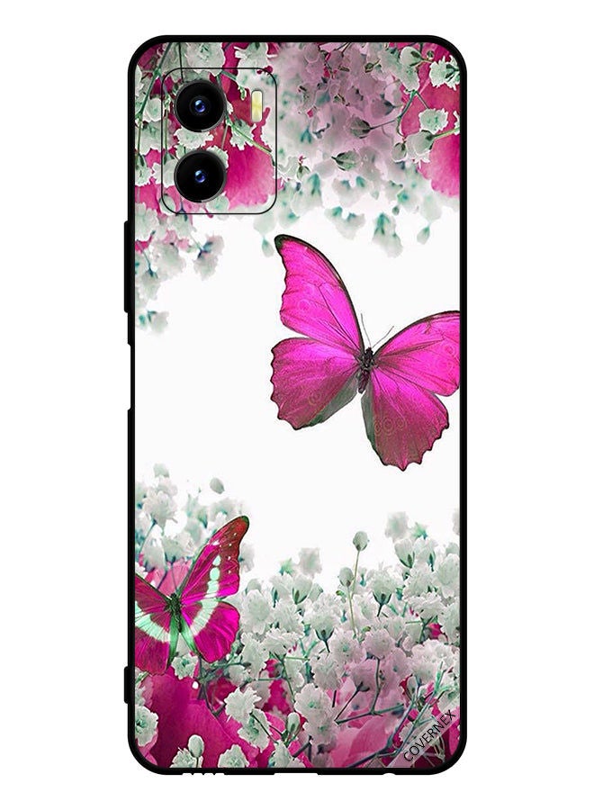 Covernex Protective Case Cover For vivo Y15s Butterfly And Flowers - Image 1