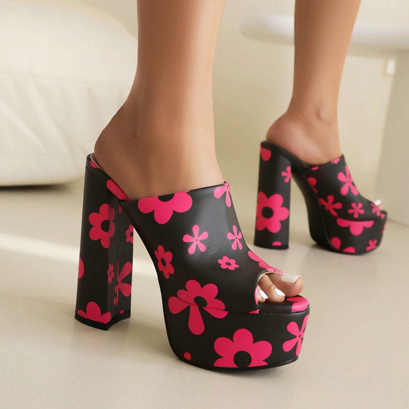 Color Millennium Style Spice Girls Hate Tiangao Women'S Fish Mouth Half Slippers Summer Waterproof Platform Fish Mouth Sandals Outer Wear Sandals - Image 2