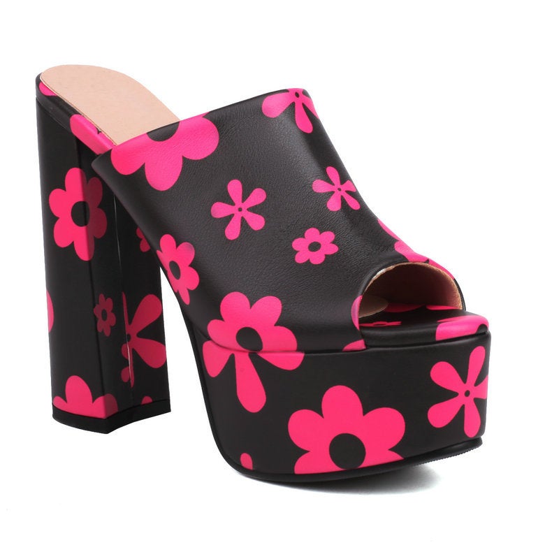 Color Millennium Style Spice Girls Hate Tiangao Women'S Fish Mouth Half Slippers Summer Waterproof Platform Fish Mouth Sandals Outer Wear Sandals - Image 1
