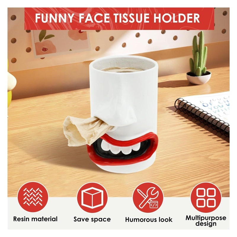 Creative Tissue Box Holder Decorative Resin Nose Tissue Box Cute Desk Decor Humorous Bedroom Office Organizer - Image 4