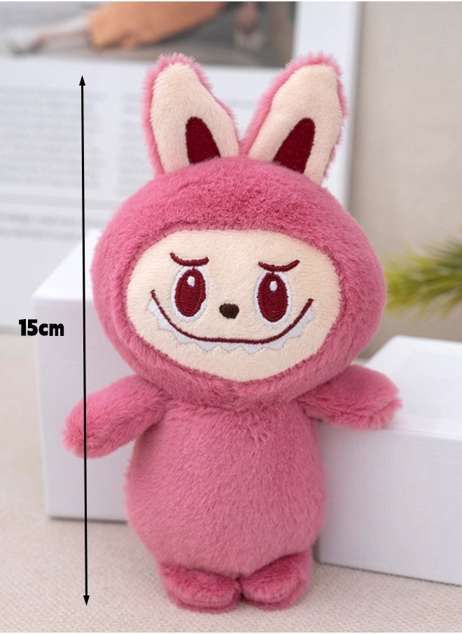 Generic Labubu Plush Doll 15cm, Labubu Stuffed Doll Cartoon Premium Soft Plush Figure Toy for Ages 3  Up, Rose Red  - Image 2
