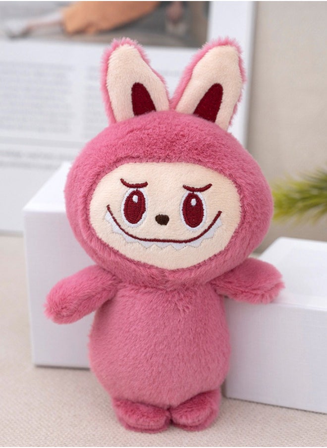 Generic Labubu Plush Doll 15cm, Labubu Stuffed Doll Cartoon Premium Soft Plush Figure Toy for Ages 3  Up, Rose Red  - Image 1